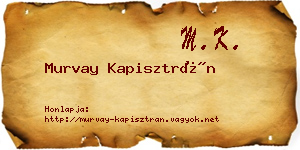 Murvay Kapisztrán névjegykártya